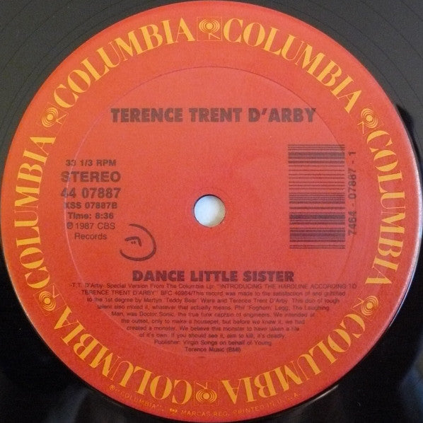 Terence Trent D'Arby : Dance Little Sister (12")