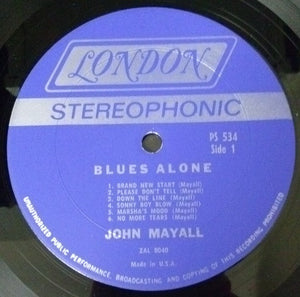 John Mayall : The Blues Alone (LP, Album)