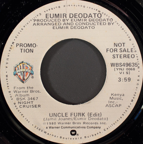 Eumir Deodato : Uncle Funk (7", Single, Mono, Promo)