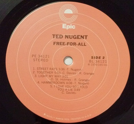 Ted Nugent : Free-For-All (LP, Album, Alt)