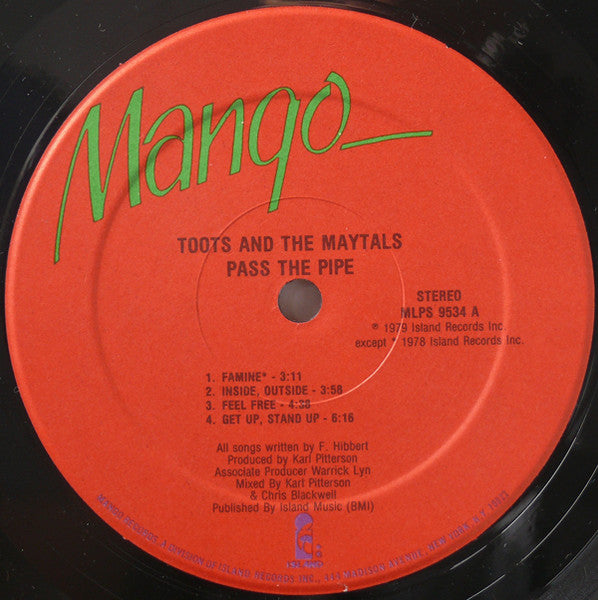 Toots & The Maytals : Pass The Pipe (LP, Album, RE)