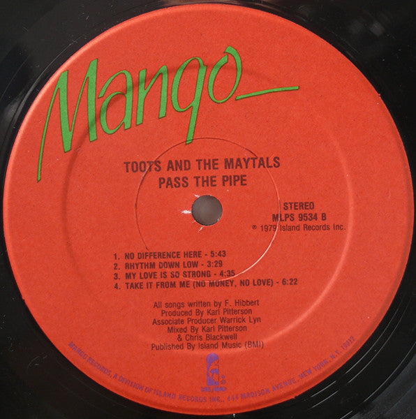Toots & The Maytals : Pass The Pipe (LP, Album, RE)