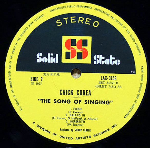 Chick Corea : The Song Of Singing (LP, Album)