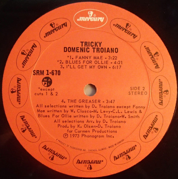 Domenic Troiano : Tricky (LP, Album)