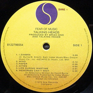 Talking Heads : Fear Of Music (LP, Album, RE, 180)