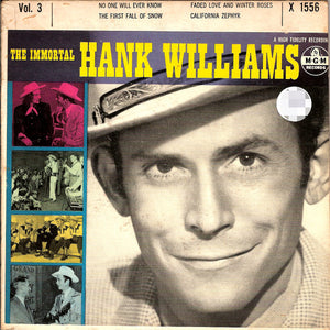 Hank Williams : The Immortal Hank Williams - Vol. 3 (7", EP)