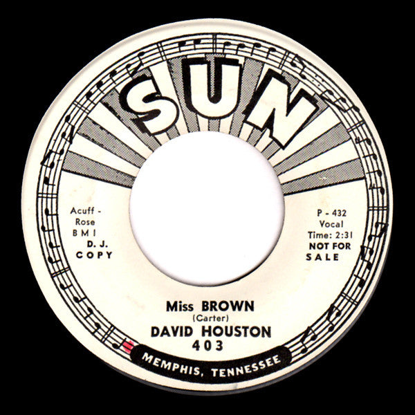 David Houston : Miss Brown / Sherry's Lips (7", Promo, RE)