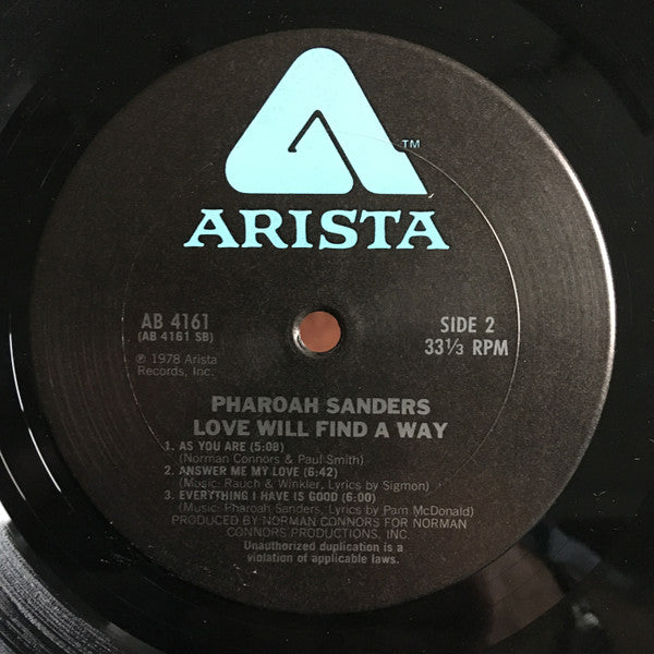 Pharoah Sanders : Love Will Find A Way (LP, Album, San)