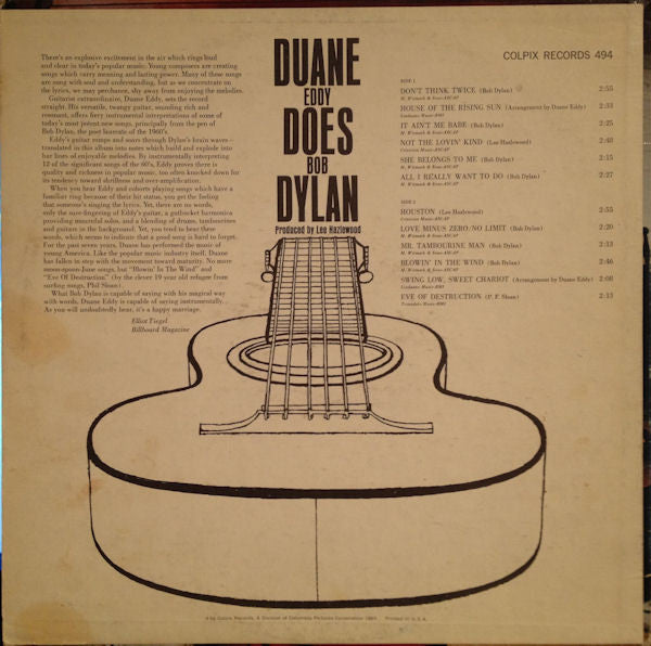 Duane Eddy : Duane Eddy Does Bob Dylan (LP, Album, Mono, Mon)