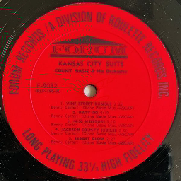 Count Basie Orchestra : Kansas City Suite (The Music Of Benny Carter) (LP, Album, Mono)
