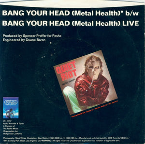 Quiet Riot : Bang Your Head (Metal Health) (7", Single, Styrene, Pit)