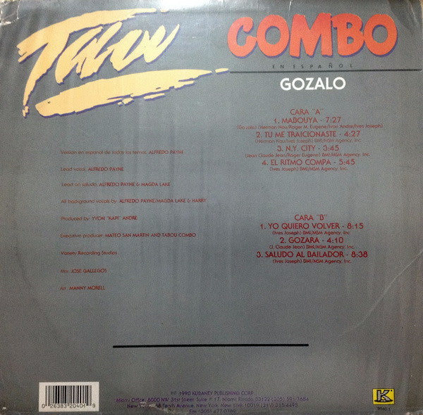 Tabou Combo : Gozalo (Tabou Combo En Español) (LP, Album)