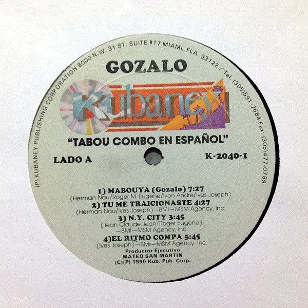 Tabou Combo : Gozalo (Tabou Combo En Español) (LP, Album)