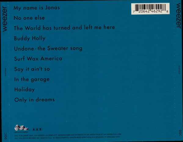 Weezer : Weezer (CD, Album, RE, Son)