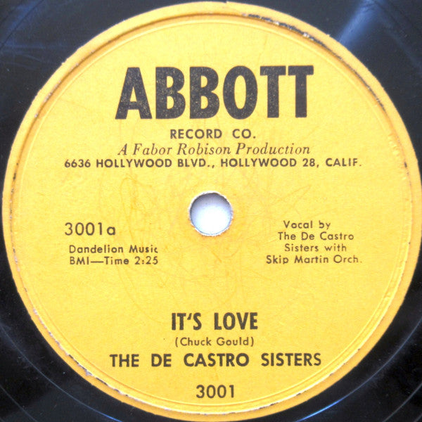 The De Castro Sisters : It's Love / Teach Me Tonight (10")