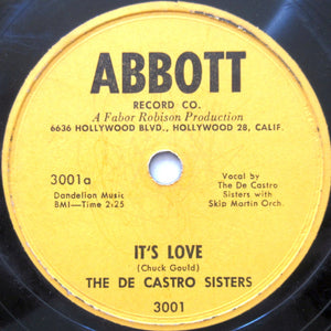 The De Castro Sisters : It's Love / Teach Me Tonight (10")