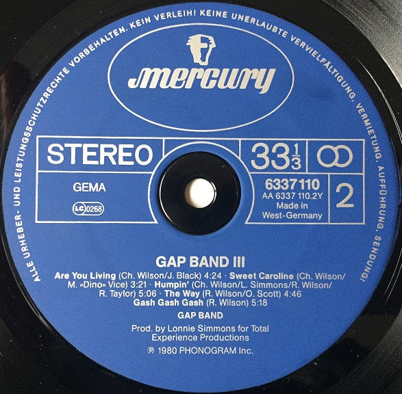 The Gap Band : Gap Band III (LP, Album)