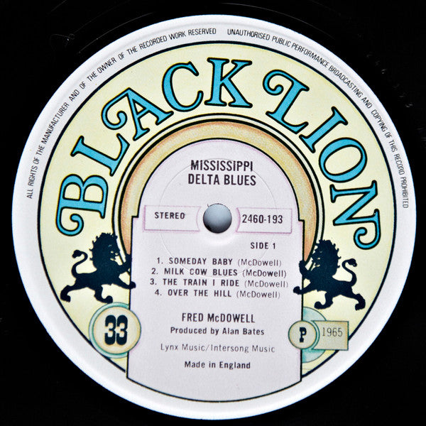 Fred McDowell : Mississippi Delta Blues (LP, Album)