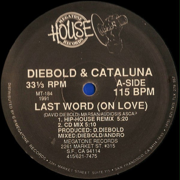 David Diebold & Kim Cataluna : Last Word (On Love) / Sex Technology (12")