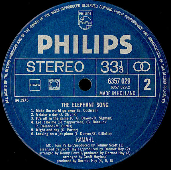 Kamahl : The Elephant Song (LP, Album)