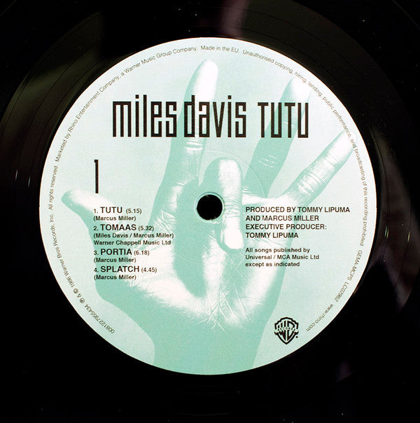 Miles Davis : Tutu (LP, Album, RE, RM + LP, Album + Dlx, 180)