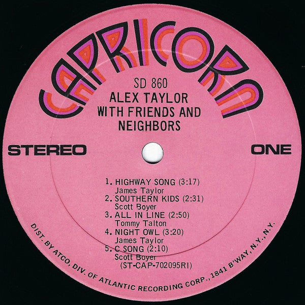 Alex Taylor (4) : Alex Taylor With Friends And Neighbors (LP, Album, PRC)