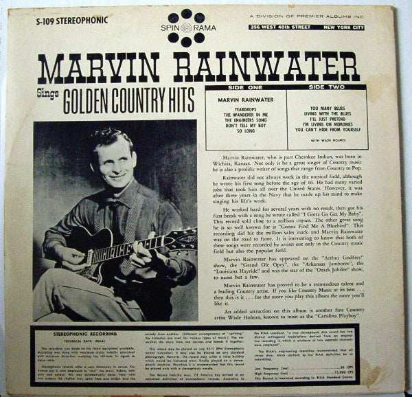 Marvin Rainwater With Wade Holmes : Golden Country Hits (LP, Comp)