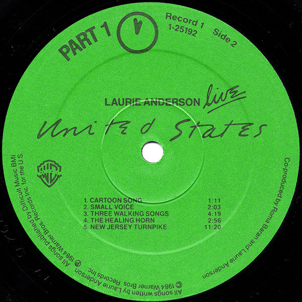 Laurie Anderson : United States Live (5xLP, Album + Box)