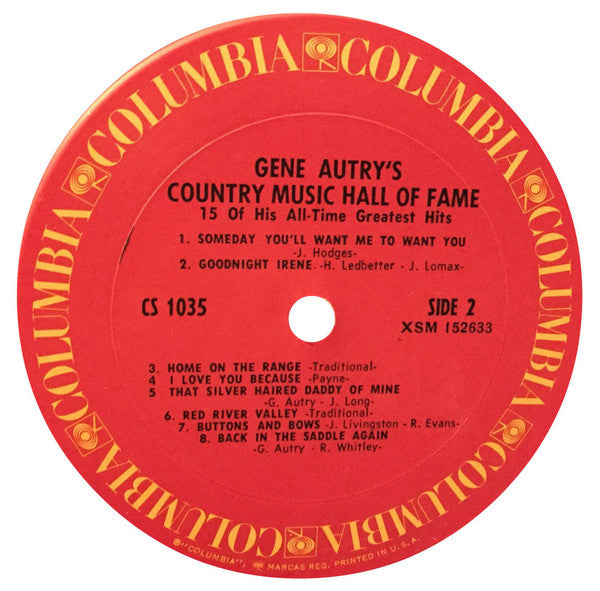 Gene Autry : Gene Autry's Country Music Hall Of Fame Album (LP, Comp, RP)