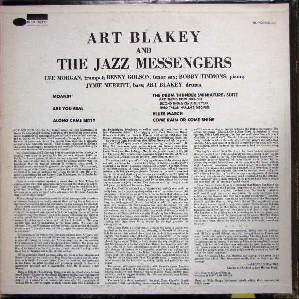 Art Blakey And The Jazz Messengers* : Moanin' (LP, Album, RE)