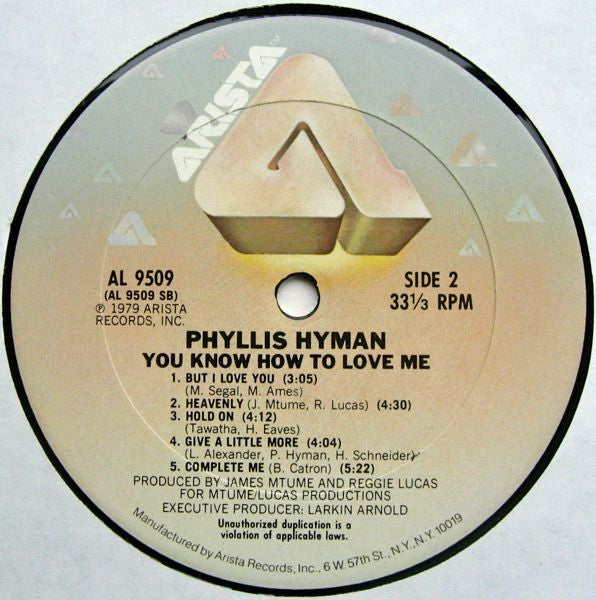 Phyllis Hyman : You Know How To Love Me (LP, Album, San)