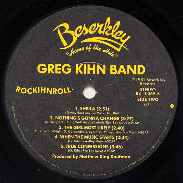 Greg Kihn Band : Rockihnroll (LP, Album, Spe)