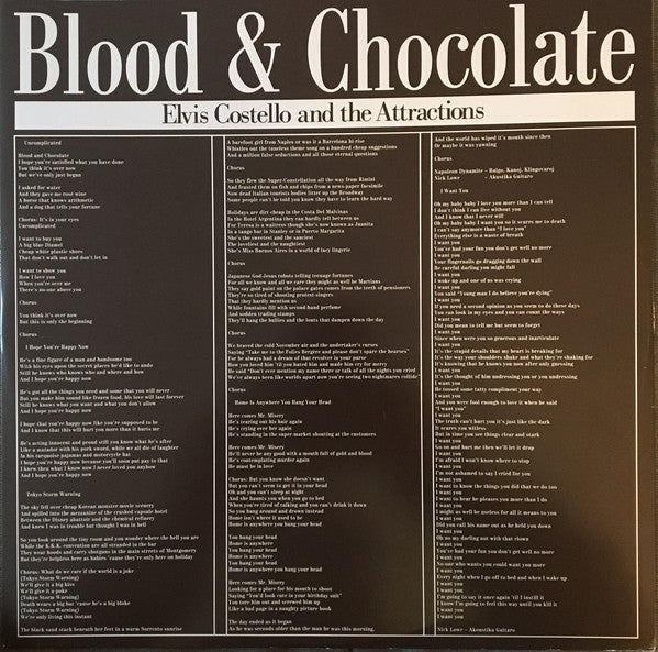 Elvis Costello And The Attractions* : Blood & Chocolate (LP, Album, RE, 180)