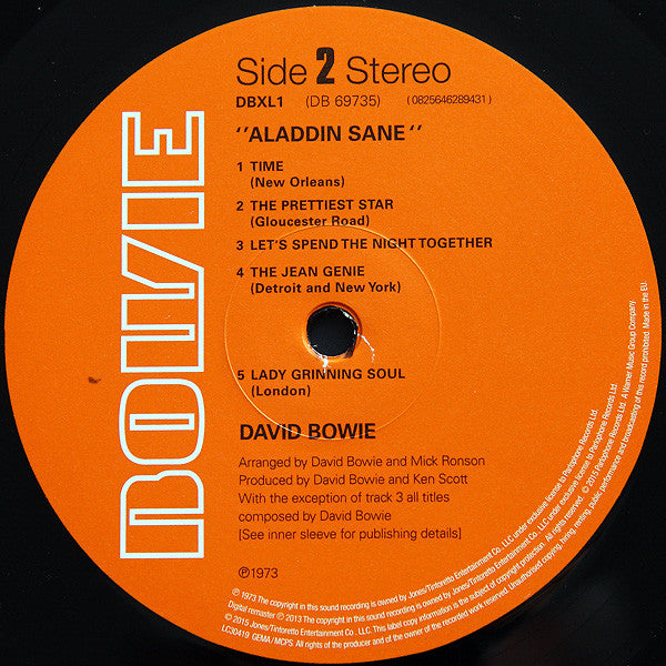 David Bowie : Aladdin Sane (LP, Album, RE, RM, Gat)