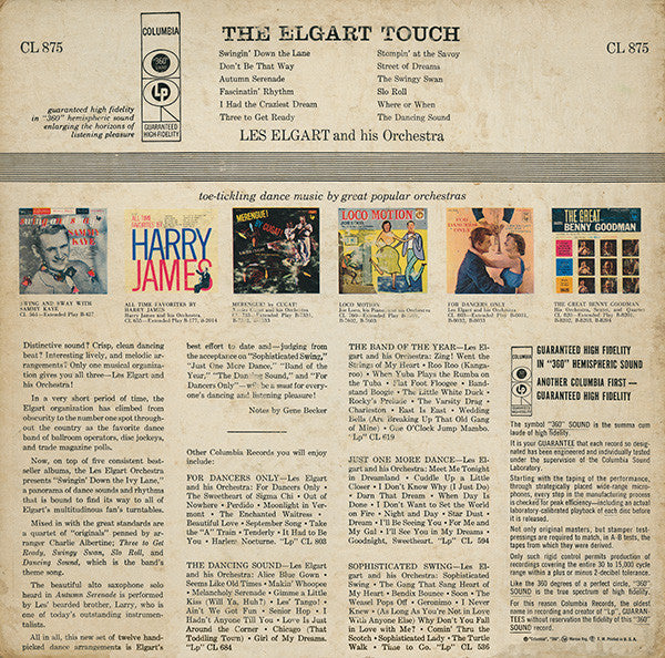 Les Elgart And His Orchestra : The Elgart Touch (LP, Album, Mono)