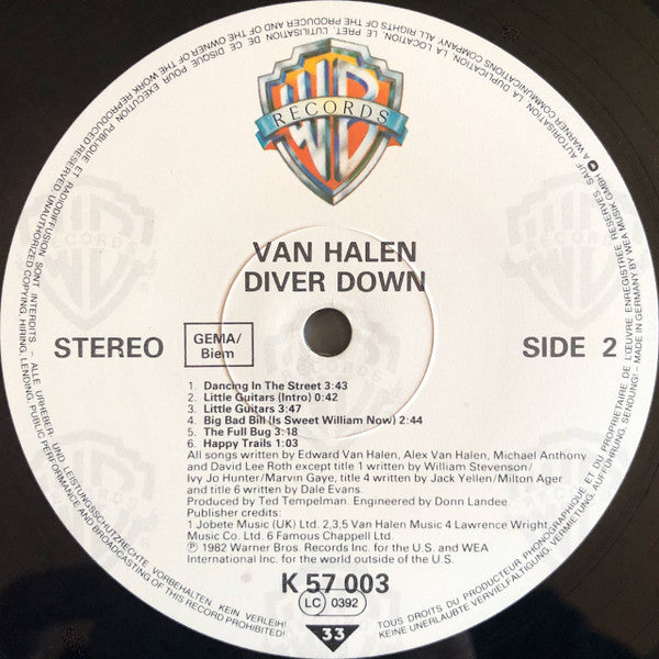 Van Halen : Diver Down (LP, Album, RE)