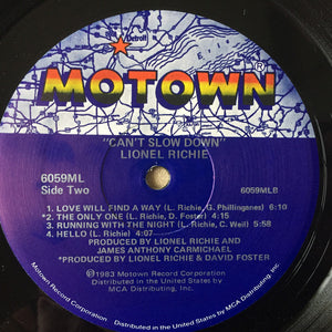 Lionel Richie : Can't Slow Down (LP, Album, Gat)