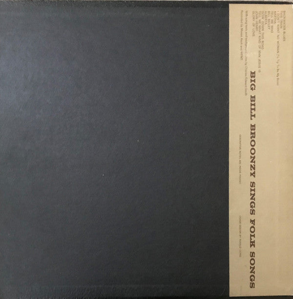Big Bill Broonzy : Sings Folk Songs (LP, Album)