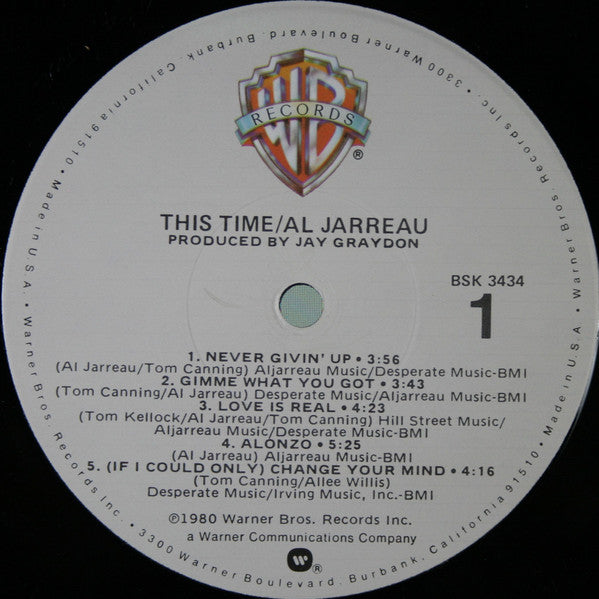 Al Jarreau : This Time (LP, Album, Jac)