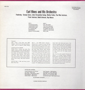 Earl Hines And His Orchestra : 1936, 1938 & 1940 (LP, Comp, Mono, Unofficial, Whi)