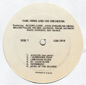 Earl Hines And His Orchestra : 1936, 1938 & 1940 (LP, Comp, Mono, Unofficial, Whi)