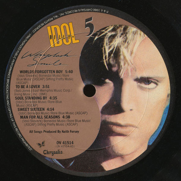 Billy Idol : Whiplash Smile (LP, Album, Car)