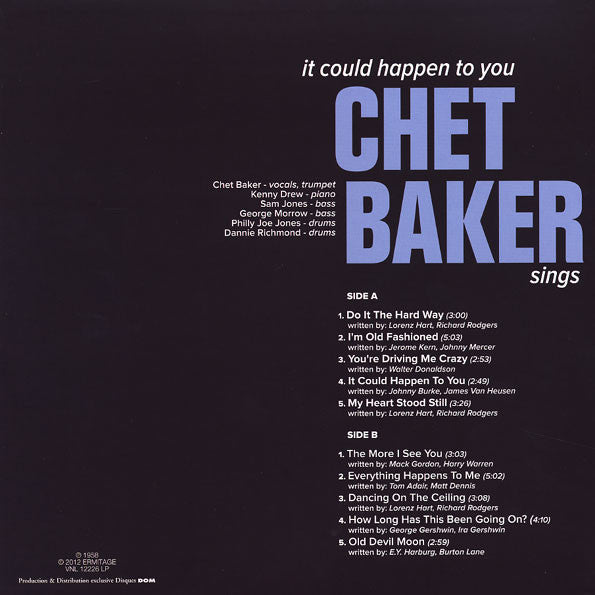 Chet Baker : It Could Happen To You - Chet Baker Sings (LP, Album, RE, 180)