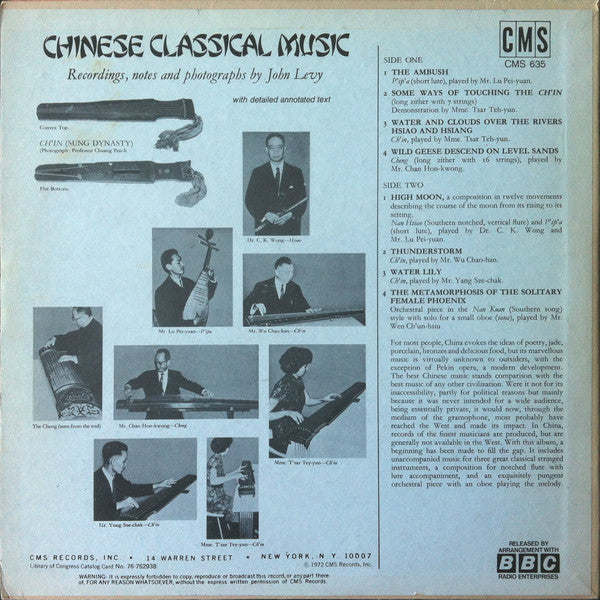 John Levy (2) : Chinese Classical Music (LP, Album)