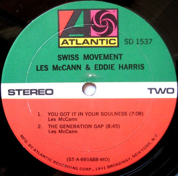 Les McCann & Eddie Harris : Swiss Movement (LP, Album, MO )
