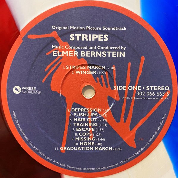 Elmer Bernstein : Stripes (Original Motion Picture Soundtrack) (LP, Album, Ltd, Red)