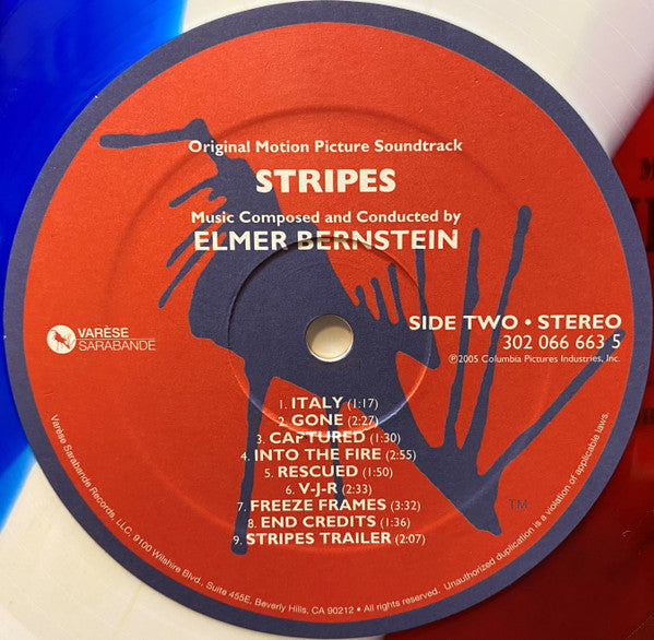 Elmer Bernstein : Stripes (Original Motion Picture Soundtrack) (LP, Album, Ltd, Red)