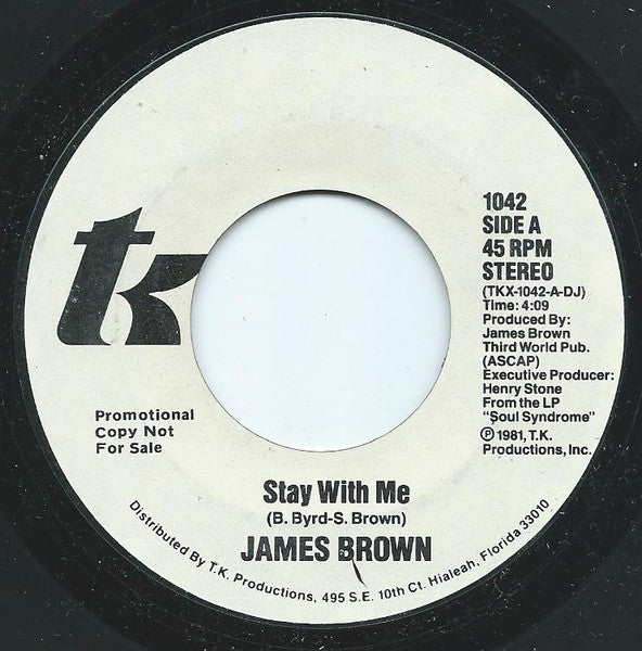 James Brown : Stay With Me (7", Single, Promo)