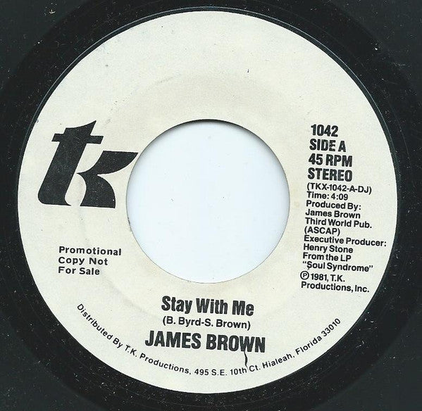 James Brown : Stay With Me (7", Single, Promo)