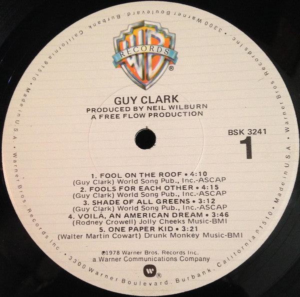 Guy Clark : Guy Clark (LP, Album, Los)